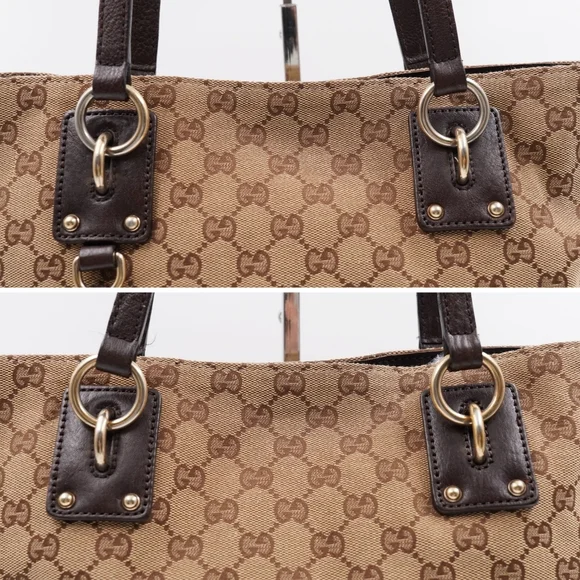 ❌️❌️SOLD❌️❌️BX19 💕 Gucci GG Canvas Interlocking Charm Tote - Picture 5 of 14